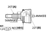 CV JOINT - 26X56X22 TOYOTA